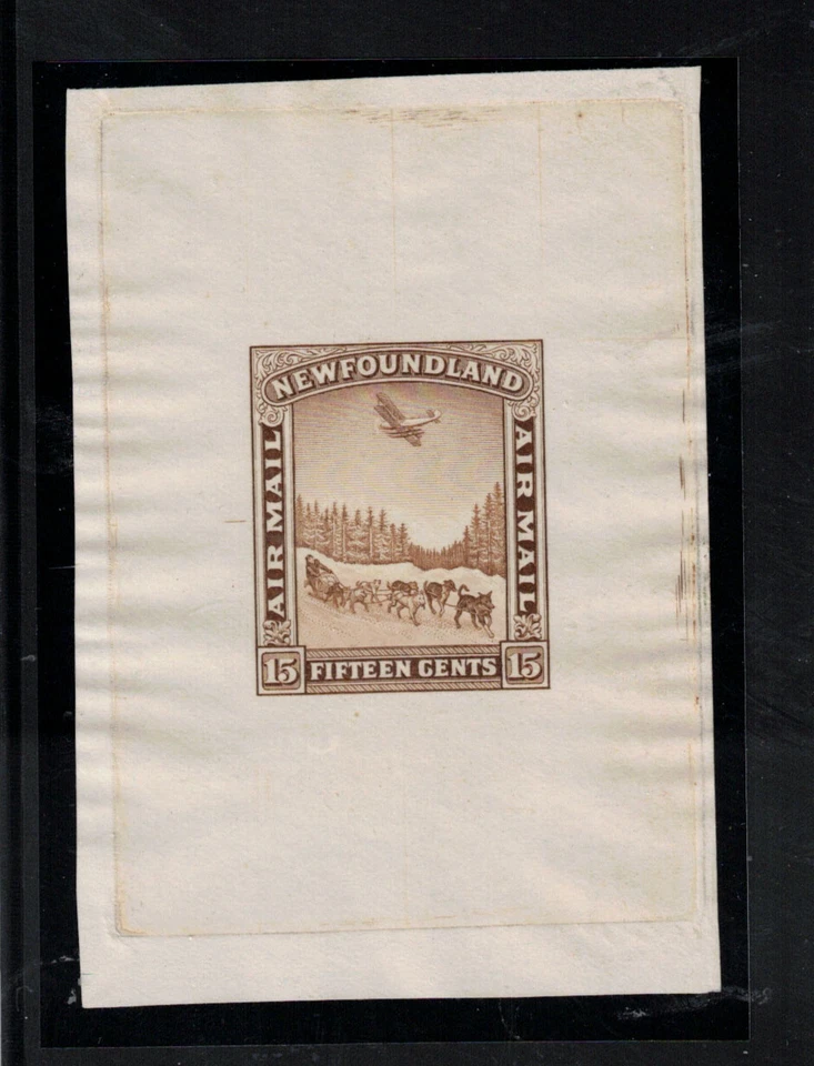 Newfoundland #C6DP Extra Fine Large Die Proof In Yellow Brown 62mm x 90mm - Image 1 of 1