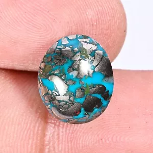 11.90 Ct Certified Natural Persian Turquoise Cabochon Loose Gemstone - Picture 1 of 2