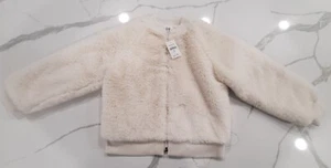 NWT GAPKIDS GAP KIDS Girls fur bomber white ivory Winter Coat Jacket XS 4-5 - Picture 1 of 5