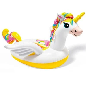 Schwimmtier Aufblasbares Einhorn Badeinsel Luftmatratze Wasserspielzeug Pool See - Bild 1 von 3