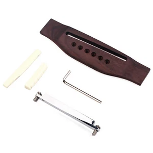 Adjustable Rosewood Guitar Bridge Saddle Nut Kit For Acoustic/Classical Guitar - Picture 1 of 10