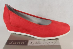 Jana Soft Line Damen Pumps Slipper Ballerina Halbschuhe rot Weite H NEU!