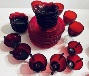 Vintage Anchor Hocking Royal Ruby Red+ Ruby Georgian_ pick yours! - Picture 1 of 11