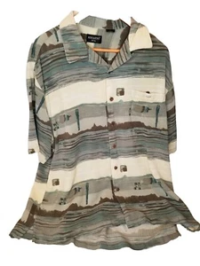 Riscatto Shirt Men’s Silk XL greenish short sleeve summer EE015) Beach - Picture 1 of 7