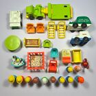 Vintage Fisher Price Little People Lot Cars Chairs Nursery Bed Cowboy Vtg