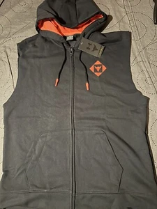 UNDER ARMOUR THE ROCK SLEEVELESS BLACK TRAINING HOODIE SIZE L MEN NWT $80.00 - Picture 1 of 3