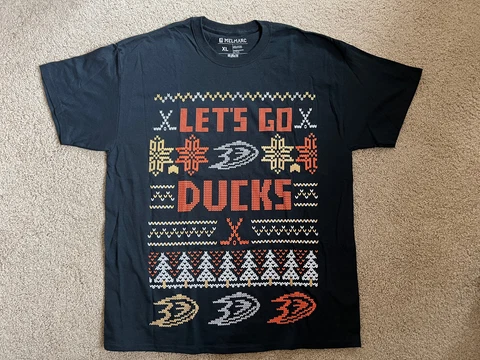 Anaheim Ducks Ugly Christmas Sweater T-Shirt Christmas Melmarc Let’s Go Size XL Cover
