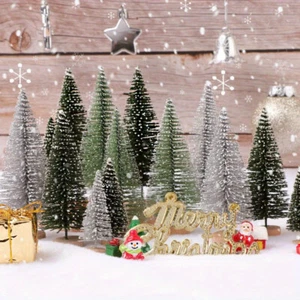 15Pcs Mini Christmas Tree Miniature Small Artificial Xmas Tree Home Party Decor - Picture 1 of 13
