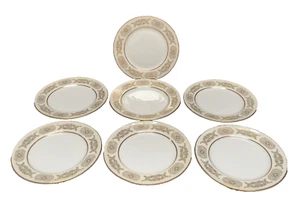 Aynsley  Engagement 135  Gold and Cream Side Plates Set of Seven 7 - Picture 1 of 5