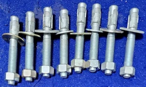 Lot of 8 Wedge Anchors for Concrete 3/8" X 3-1/2" - Picture 1 of 2