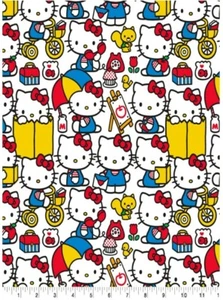 LINED WINDOW VALANCE CURTAIN 42 X 15 HELLO KITTY AT PLAY - Picture 1 of 4