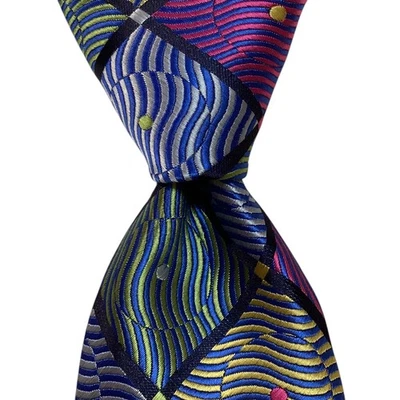 Corbata de microfibra para hombre ST. PATRICK clásica de diseñador geométrica multicolor usada en excelente estado Foto 1 de 3