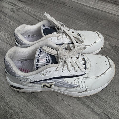 New Balance 555 Scarpe Uomo 9 Bianco Navy Atletico Passeggio Comode Nastro Rosa