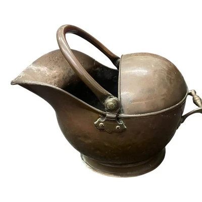 Antique Victorian Copper Coal Scuttle Bucket Brass Vintage Antique Collectable - Image 1 of 4