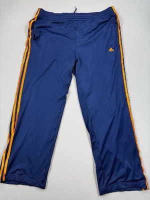 Vintage Adidas Originals Adicolor Track Pants Men's Large Blue Orange Stripes - Imagem 1 de 4