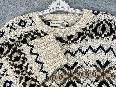 Vintage Fieldmaster Sweater Mens XLT Aztec Knit Pullover Made USA 90s - Image 1 of 4