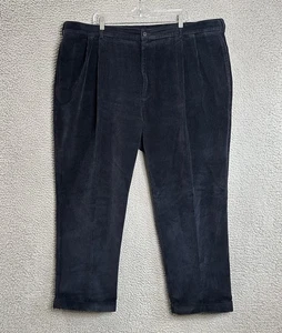 Jos A Bank Corduroy Pants Mens Size 46x30 Blue Pleated Front Relaxed Fit Casual - Picture 1 of 11