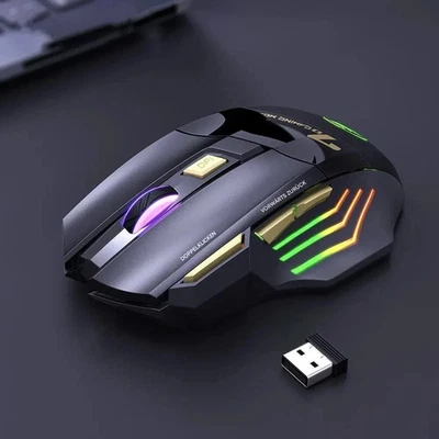 Imice GW-X7 Gaming Maus 2.4GHz USB Bluetooth 3200DPI 7 Tasten RGB Silent - Bild 1 von 4