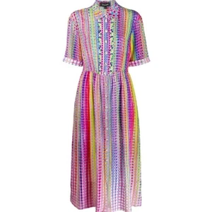 SALONI ASH-B Silk Crepe Midi Length Dress Short Sleeve Size US 2 - Picture 1 of 8