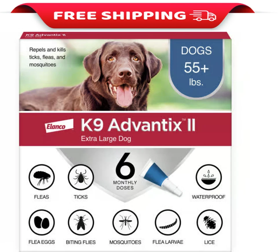K9 Advantix II Flea and Tick Control Treatment for Extra Large Dogs 6 Doses