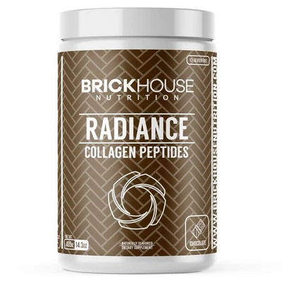 Peptídeos de colágeno BrickHouse nutrition Radiance 14,3 oz 405 g chocolate GF - Imagem 1 de 2