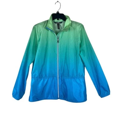 Lauren Ralph Lauren Active Ombre Azul Verde Cortavientos Chaqueta Talla Mediana Foto 1 de 4