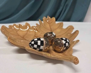 Bandeja de hojas de roble y bellota Mackenzie Childs Autumnology ¡NUEVA!! - Imagen 1 de 3