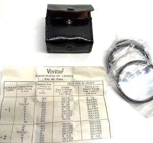 Vintage NOS VIVITAR Coated Close Up Lens Set 49mm No. 1, No. 2 & No. 3 w/ Case - Picture 1 of 9