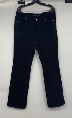 Pantalones de mezclilla para mujer Michael Kors negros diseño de 5 bolsillos pierna recta talla 16W Foto 1 de 4
