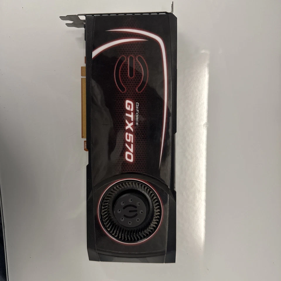 EVGA Nvidia GeForce GTX 570 GDDR5 PCI-e x2 DVI x1 mHDMI Graphics Card - Image 1 of 4