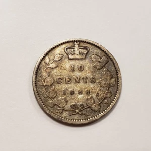 1888 Canada 10 Cents Silver .0691 ASW - KM3 - SKU-Q2701 - Picture 1 of 4