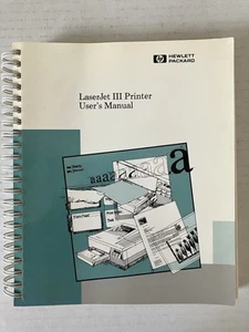 Hewlett Packard LaserJet III Printer User's Manual 1st Edition 1990 Spiral PB - Picture 1 of 10
