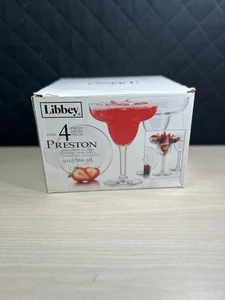 Libbey Preston Set of 4 Margarita Glasses Holds 9 oz each with original box - Picture 1 of 9