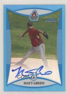2008 Bowman Chrome Prospects Prospect Blue Refractor /150 Matt Green Auto - Image 1 of 2