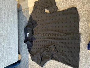 Ladies Black Lace Embellished Long Sleeve Blouse. Size 14 - Picture 1 of 8