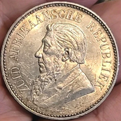 South Africa 1897 2 1/2 Shillings Superb Gem BU Ext. Rare Sharp/Luster LA - Image 1 of 4