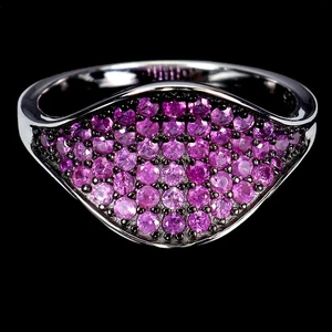 925 Sterling Silver Ring Ruby Myanmar Round Diamond Cut Gemstone Jewelry Size 7 - Picture 1 of 14
