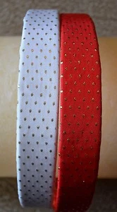 Satin with gold Dots headband: Red/gold, white/gold, handmade in the USA - Picture 1 of 5