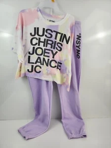 Grayson Social Graphic Sleep T-Shirt and Joggers 2 pc Set White Lavender - Picture 1 of 5