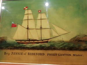 Englische Hinterglasmalerei, Marinemotiv, Falzmaß 61 x 44 cm - Bild 1 von 11