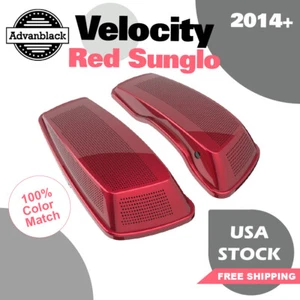 Velocity Red Sunglo Dual 6x9 Speaker Lids For Harley Street Road Glide 2014+ - Picture 1 of 7