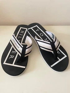 TOMMY HILFIGER LOGO TAPE WEBBING FLIP FLOPS SIZE 8/42 - Picture 1 of 3