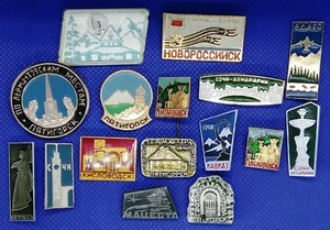 Caucasus. 16 rare colorful pin badges. - Picture 1 of 3