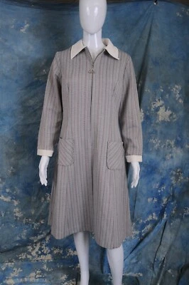 Винтажное серое платье 1970-х Lorac Originals из полиэстера на молнии спереди L 16 - Изображение 1 из 4