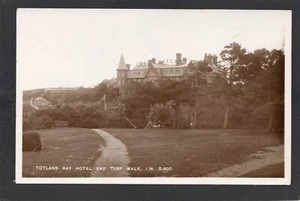 Postcard Isle of Wight Totland Bay Hotel and Turf Walk posted 1937 RP - Picture 1 of 2