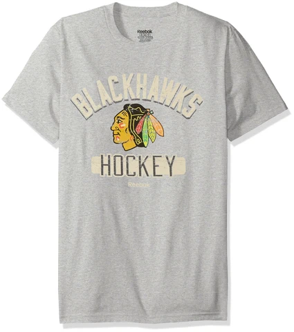 NHL Chicago Blackhawks Men's Miracle Short Sleeve Go-To Tee, Small, Gray Cover