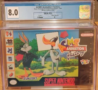 Acme Animation Factory (Super Nintendo SNES) CGC 8.0 A New Factory Sealed - Image 1 of 4