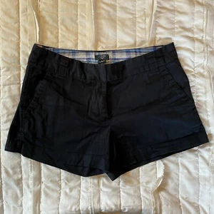 J Crew Shorts Womens 2 Favorite Fit Stretch Chino Black Flat Front 2.5" Inseam - Picture 1 of 11