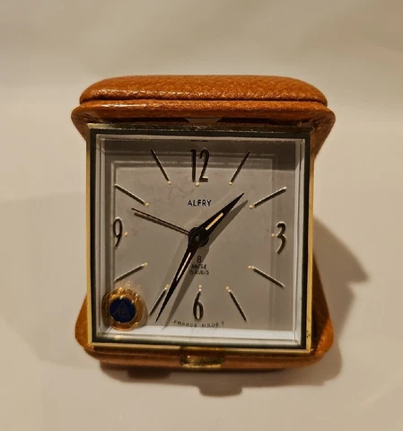 Alfry Folding Travel Clock - Needs Repair Cover
