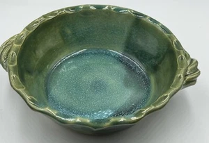 Brie Baker in Emerald Isle Green by Small House Pottery Signed Ely 6"x2" - Picture 1 of 9